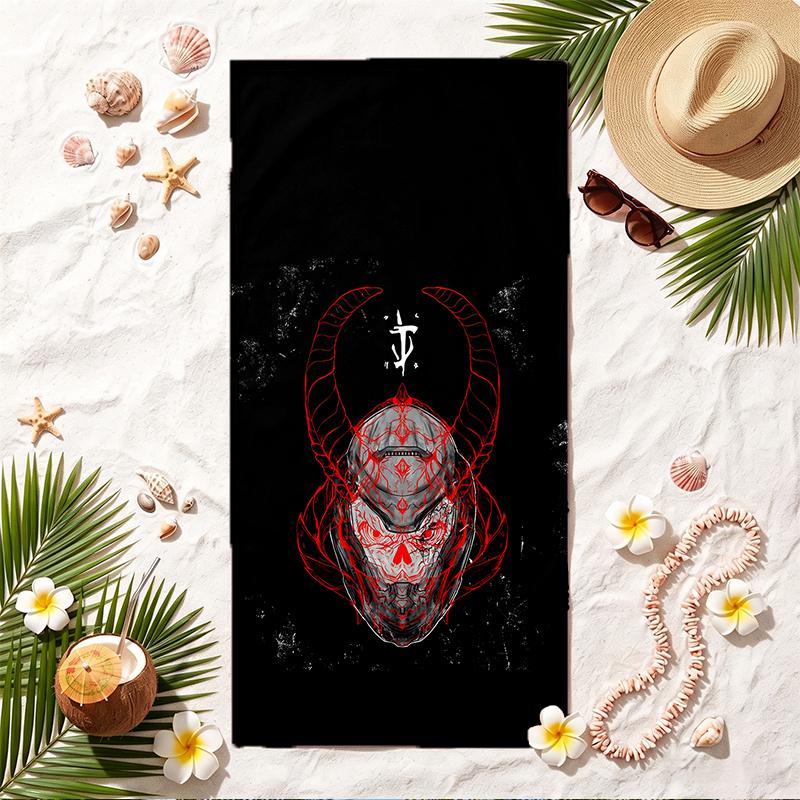 Doom Soft Beach Towel Stylish Beach Pool Towel for Summer Seaside Vacation Travel
