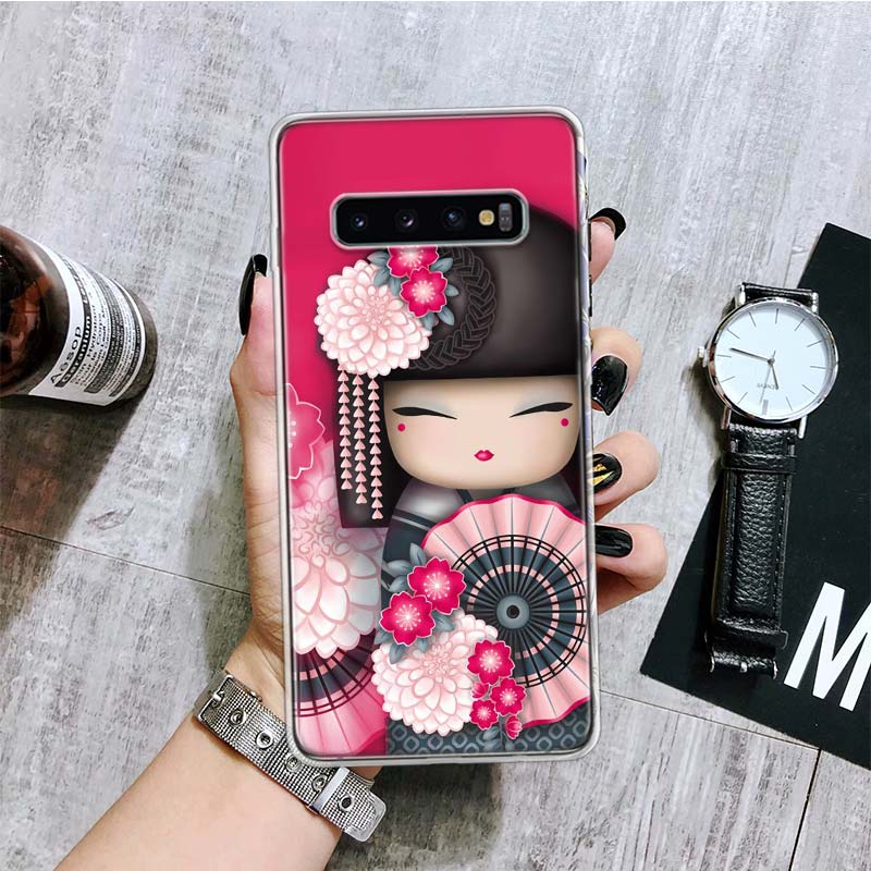 Kokeshi Doll Kimono Girl Phone Case For Samsung Galaxy S26 S25 Edge S24 S23 FE S22 Ultra S21 Plus S20 + Fundas Cover Coque Galax