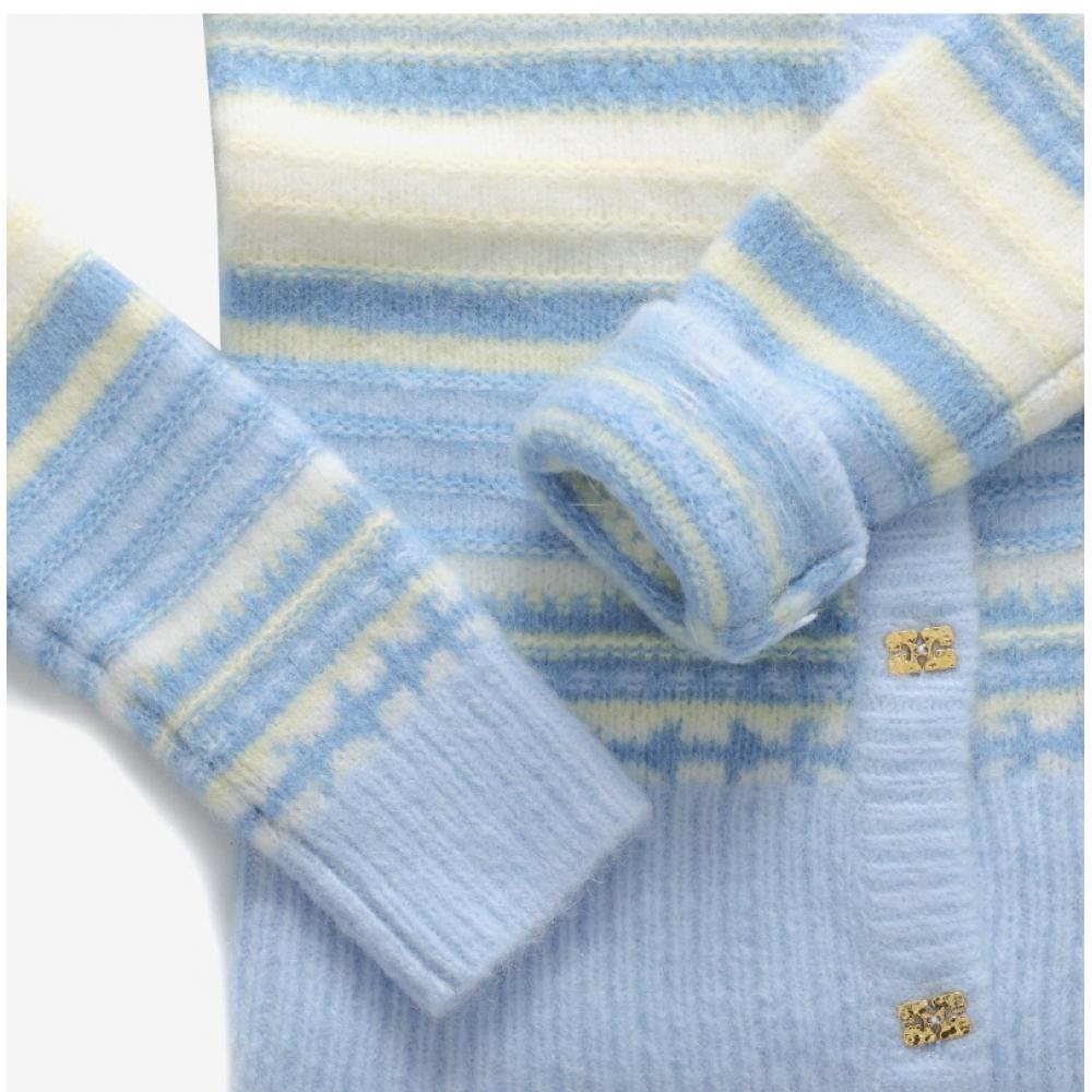 Ganni K2257 271 Striped Soft Wool Women S Knit