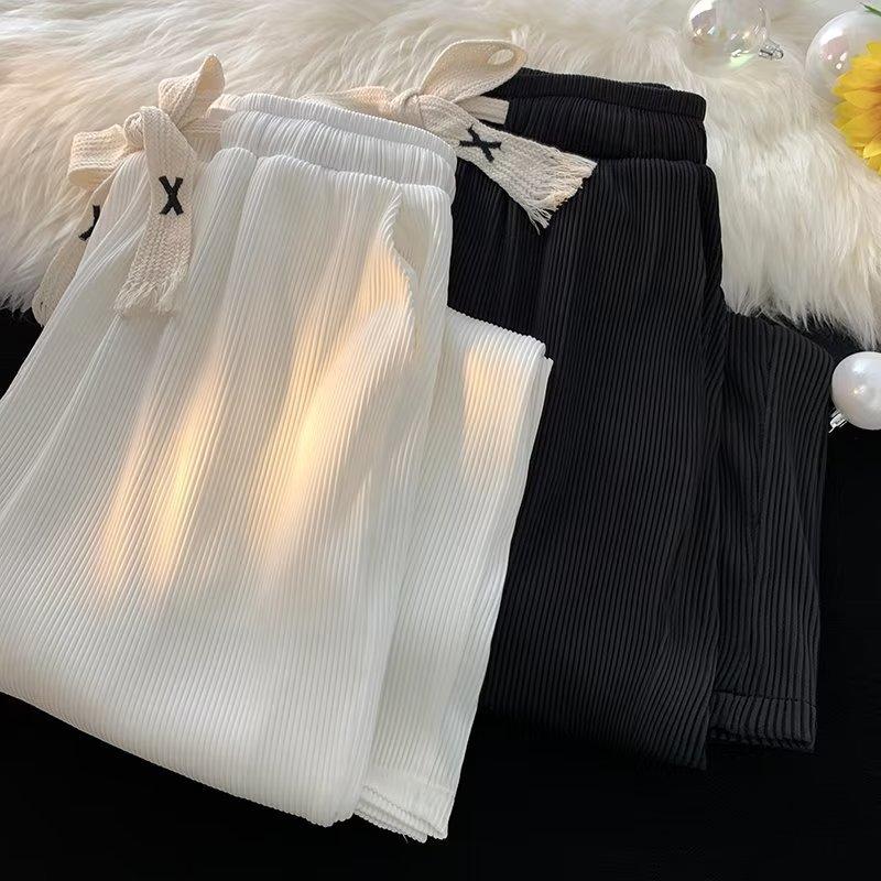 Ice Silk Wide-leg Pants Men's Summer Thin Straight Loose Large Size Casual Trousers Draped Floor Pants