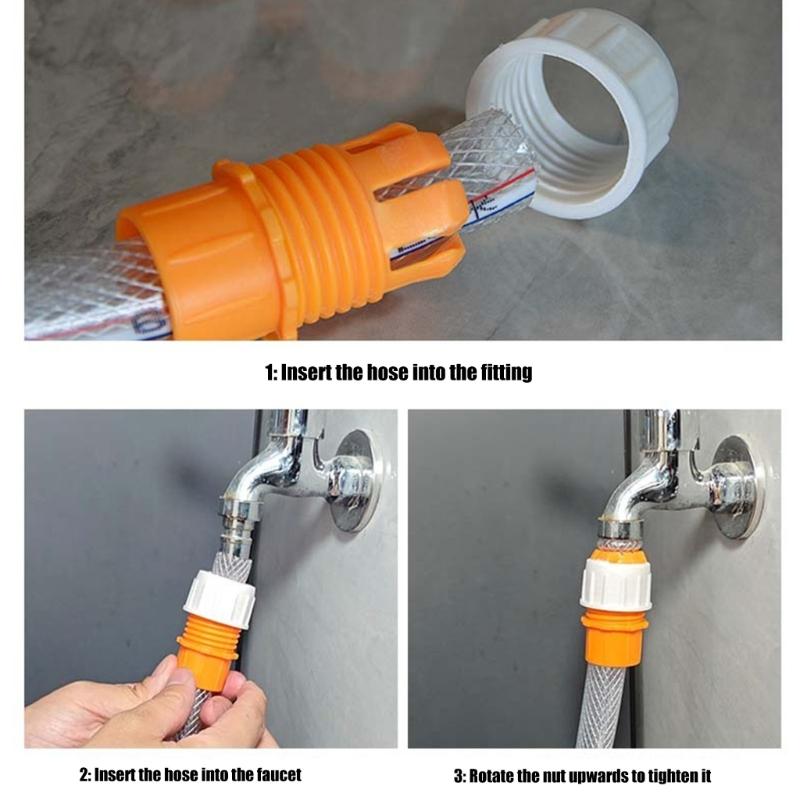 Water Pipe Faucet Adapter Plastic Pipe Quick Connector Universals Faucet Round Tap Adapter for Multiple Hose Sizes