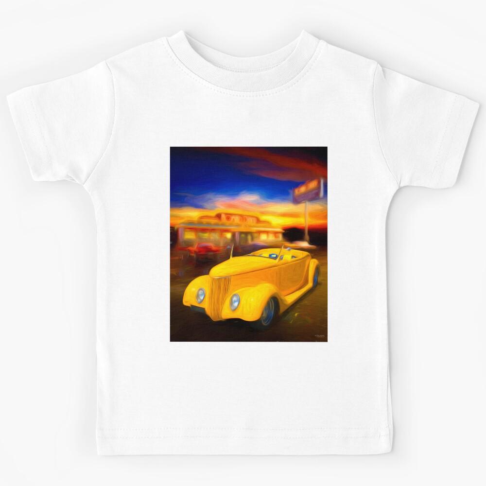 Hot Yellow Roadster Kids T-Shirt 110