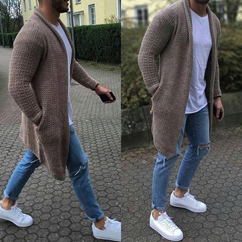 Men's Sweater 2026 Fashion Sweater Long Sleeve Oversized Cardigan Knitted Sweater
