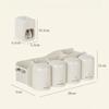 Wall Mounted Toothbrush Holder with Cup Automatic Toothpaste Squeezer Dispenser Suction Cup Bathroom Storage Rack Box for Family