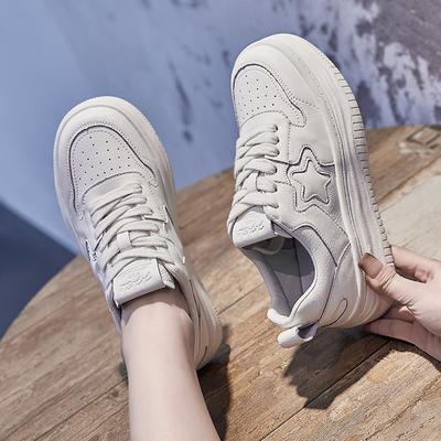 Star Leather Little White Shoes Spring and Summer Versatile Color Matching Casual Board Shoes Platform Dissolving Sports Shoes Women