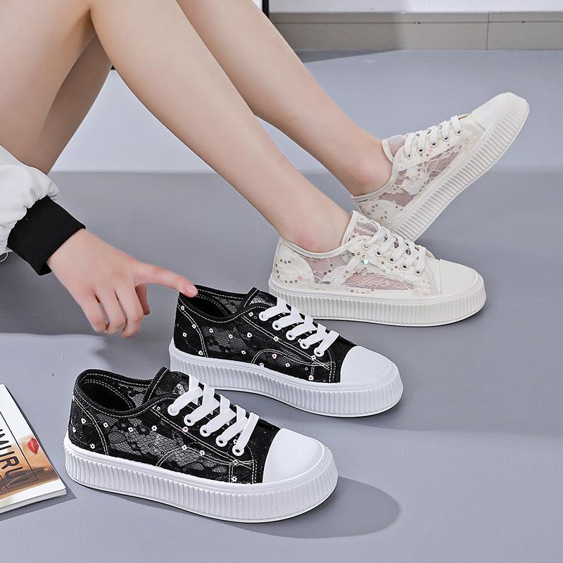 Net Surface Breathable Little White Shoes Female 2023 Summer New Student Street Shot Flat Casual Shoes Female