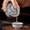 Shangqi Blue & White Ru Kiln Ceramic Gaiwan