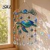 Kristallperlen Hängender Schmuck Meeresbewohner Acryl Fensteraufhänger, Buntglas-Stil Meeresschildkröte Wal Delfin Suncatcher Wasserdicht Windspiel mit