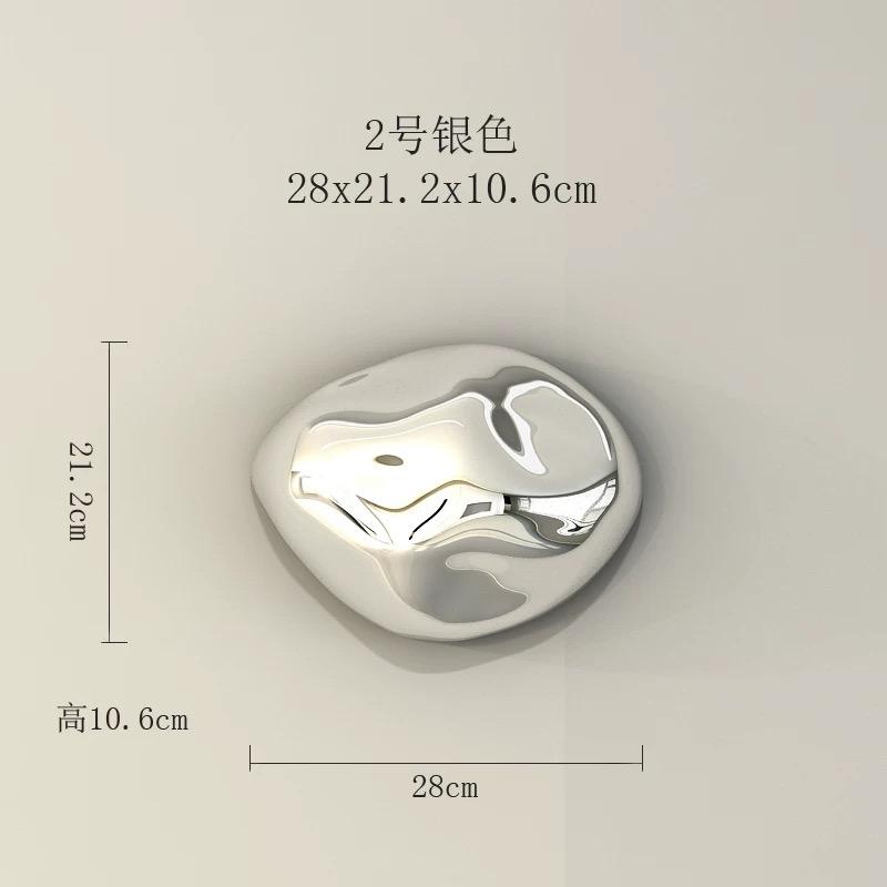 Background Wall Hanging Silver Stone Abstract Three-dimensional Handicraft Pendant Living Room Wall Decoration Accessories