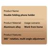 360 Rotation Aluminium Alloy Foldable Desktop Phone Stand Desk Lazy Tablet Holder Support Mount For Iphone Ipad Xiaomi Samsung