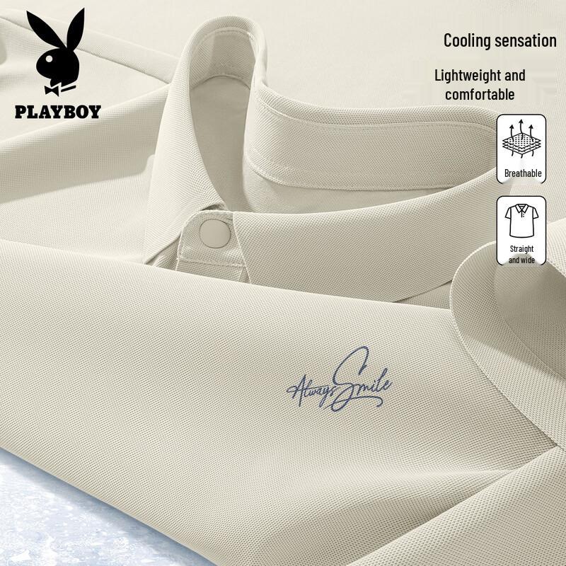 Playboy Men s Ice Silk Short Sleeve Polo Shirt M