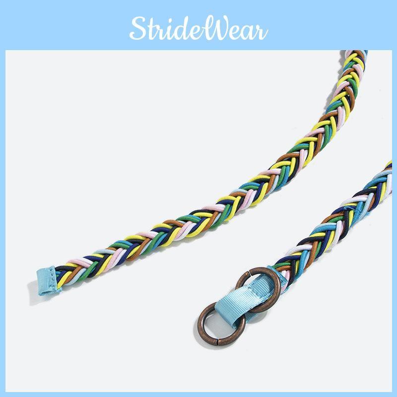 Trendy Woven Boho Waist Belt With Colorful Rope For Womens Accessories