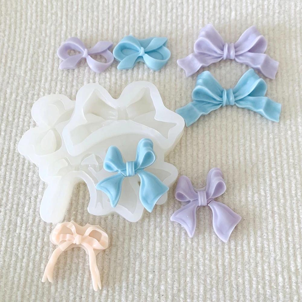 4 Holes Mix Ribbon Bow Fondant Silicone Mould Butterfly Chocolate Mold Valentine’s Day Anniversary Cake Decor Candle Soap Making