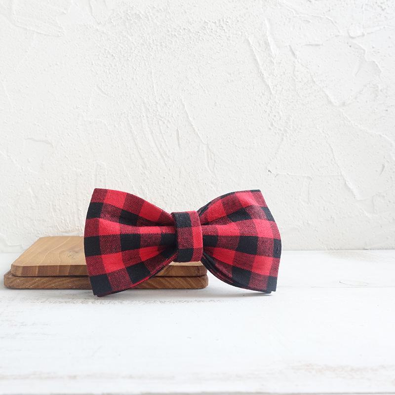 MUTTCO Handmade Plaid Dog Bow Tie Collar UBT-074 M