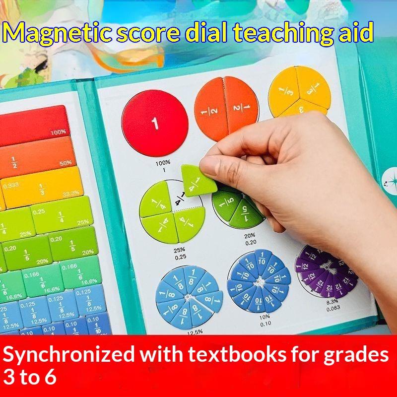 Magnetic Fraction Demonstrator Colorful Fraction Tiles Math Learning Educational Toy for Kindergarten Teachers Teaching Supplies