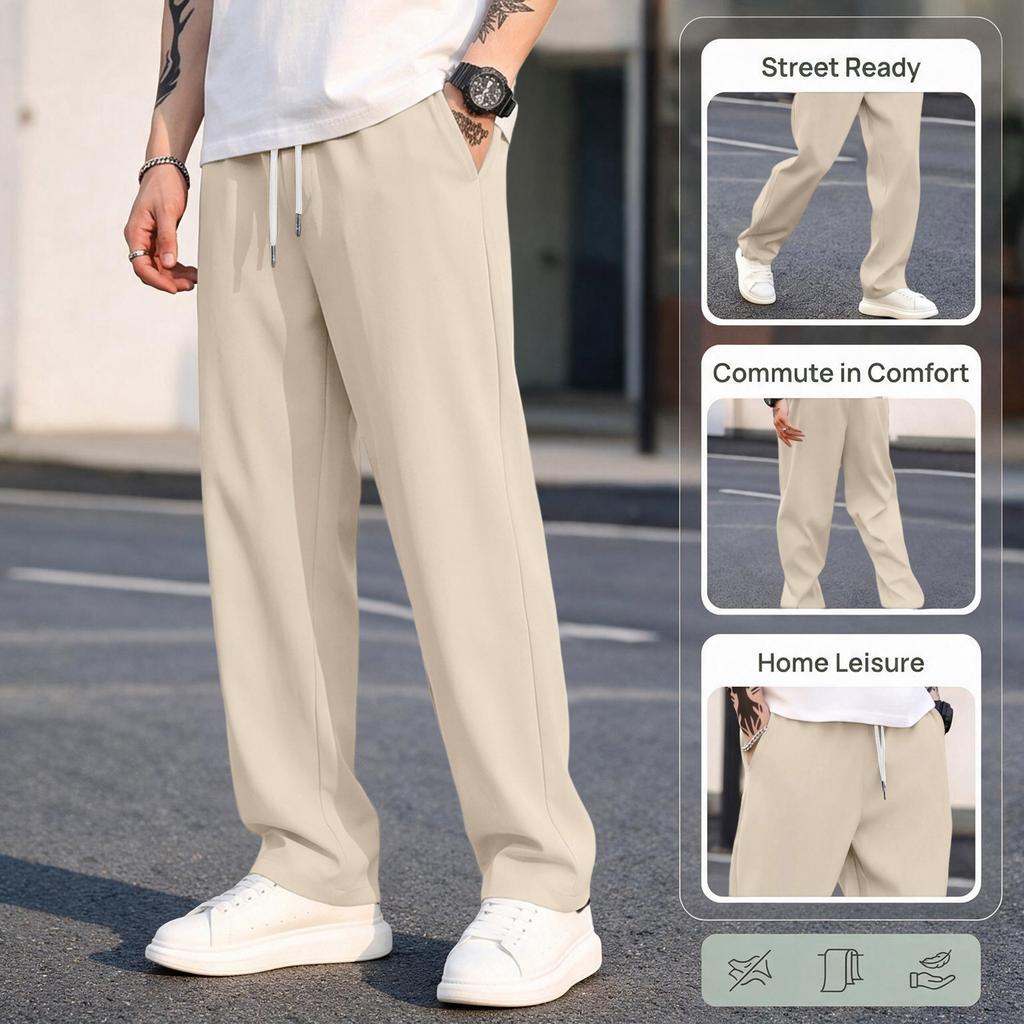 Men's Slim Fit Length Casual Pants with Pockets Color for Everyday Wear