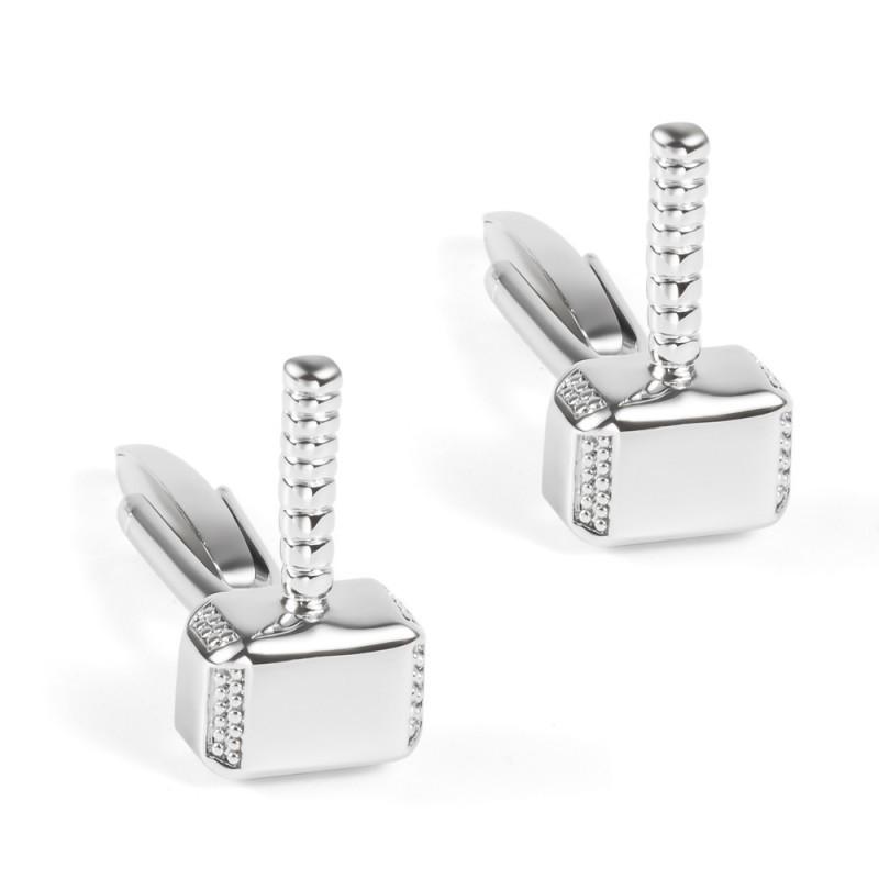 High End Electroplated Gold Silver Thor Hammer Copper Cufflinks Men s French Natural серебряный