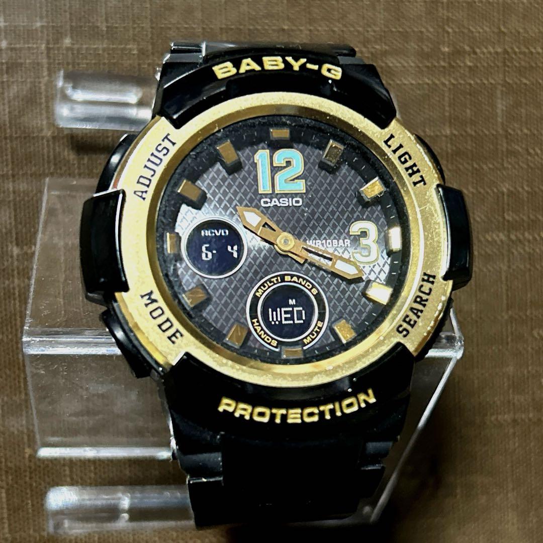 

[USED] Casio Baby-G BGA-2100 Solar Radio-Controlled Watch, Black x Gold