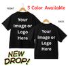 Individuell bedrucktes personalisiertes T-Shirt Vorderseite Rückseite Brust Ihr Design Foto Logo Unisex