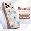 Lovely Sky-blue Flowers Pattern Case For iPhone 17 Pro Max Magnetic For Magsafe Skin Feeling Cover For iPhone 16 15 14 13 Pro Max