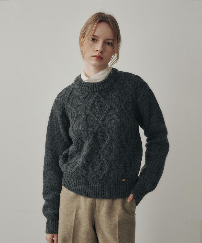 Leumeme Alpaca Wool Blended Pullover Charcoal