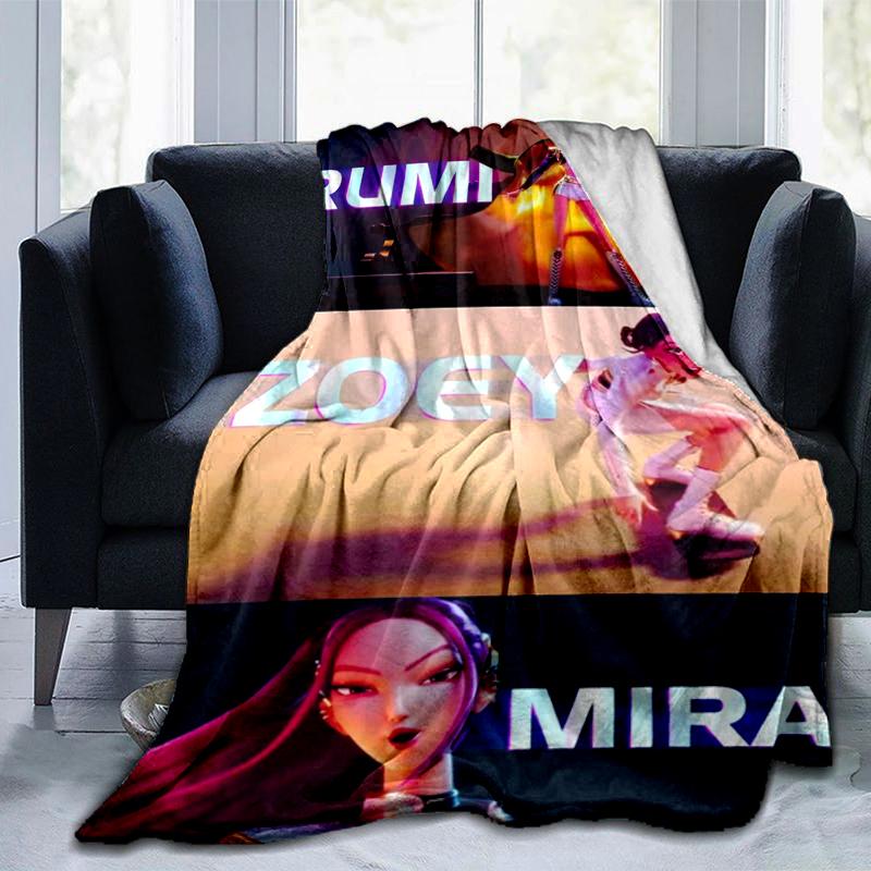 1pc Kpop Rumi Zoey Mira print blanket soft bedding sofa bedroom home decor fan goods q95