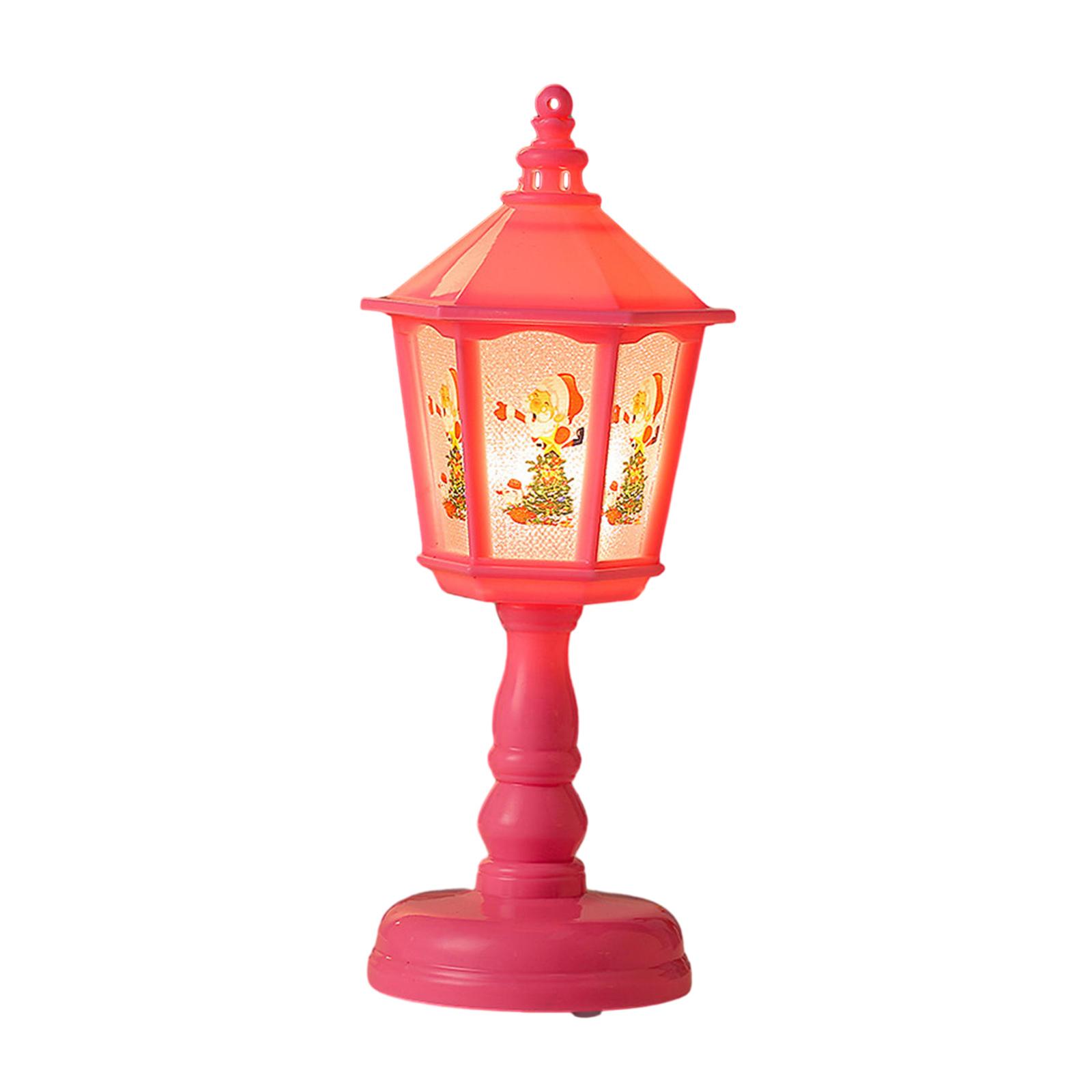 Vintage Christmas Lanterns Santa Decorative LED Night Light for Home Party Wedding Indoor Outdoor Decoration Birthday розовый