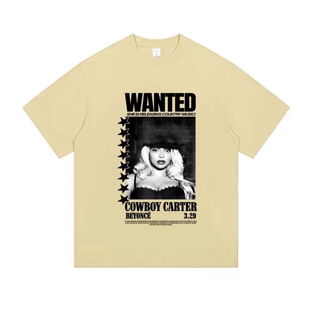 Wanted She Is Releasing Gountry Music Beyonce Cowboy Carter Tshirt Mens Fashion Casual Oversized T Shirts Women Vintage Tshirt