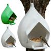 Wild Hanging Bird Feeder with Rain- Roof Feeding Stations Outdoor Decorations for Garden Backyard Terrace Park