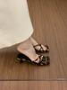 High-end temperament open-toed slippers female summer outer wear kitten heel with skirt fairy style silver sandals female