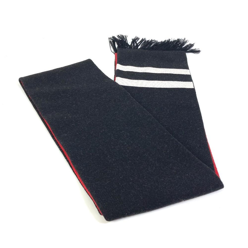 Gucci BE LOVED Logo Scarf Fringe Scarf Wool Black/Red