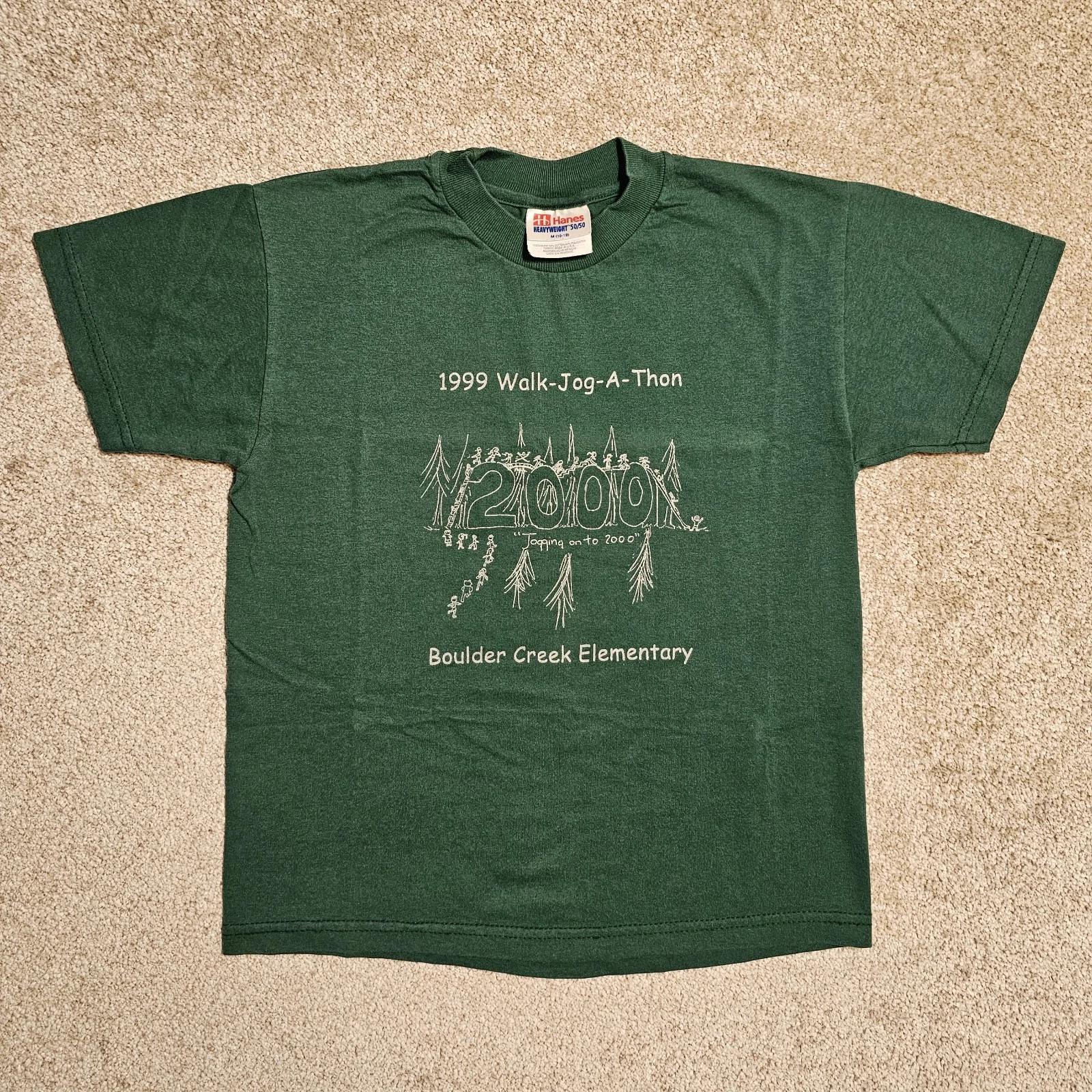 

Винтажная футболка Boulder Creek Jog A Thon 90-х Мужская XS 2000 Y2k Гранж Ироничная 99 2XL