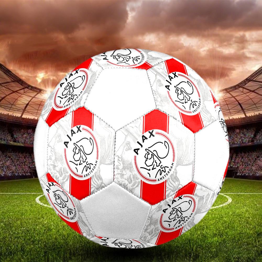 1PC AFC Ajax Poster Size 5 Soccer Ball PrahaIndoor Soccer Ball Colorful All Ages Machine Stitched PVC Competition Ready Durable High-Bounce