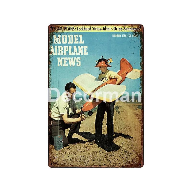 [ DecorMan ] Fighter US ARMY TroopsMetal Signs Airplane Decor LT-1988