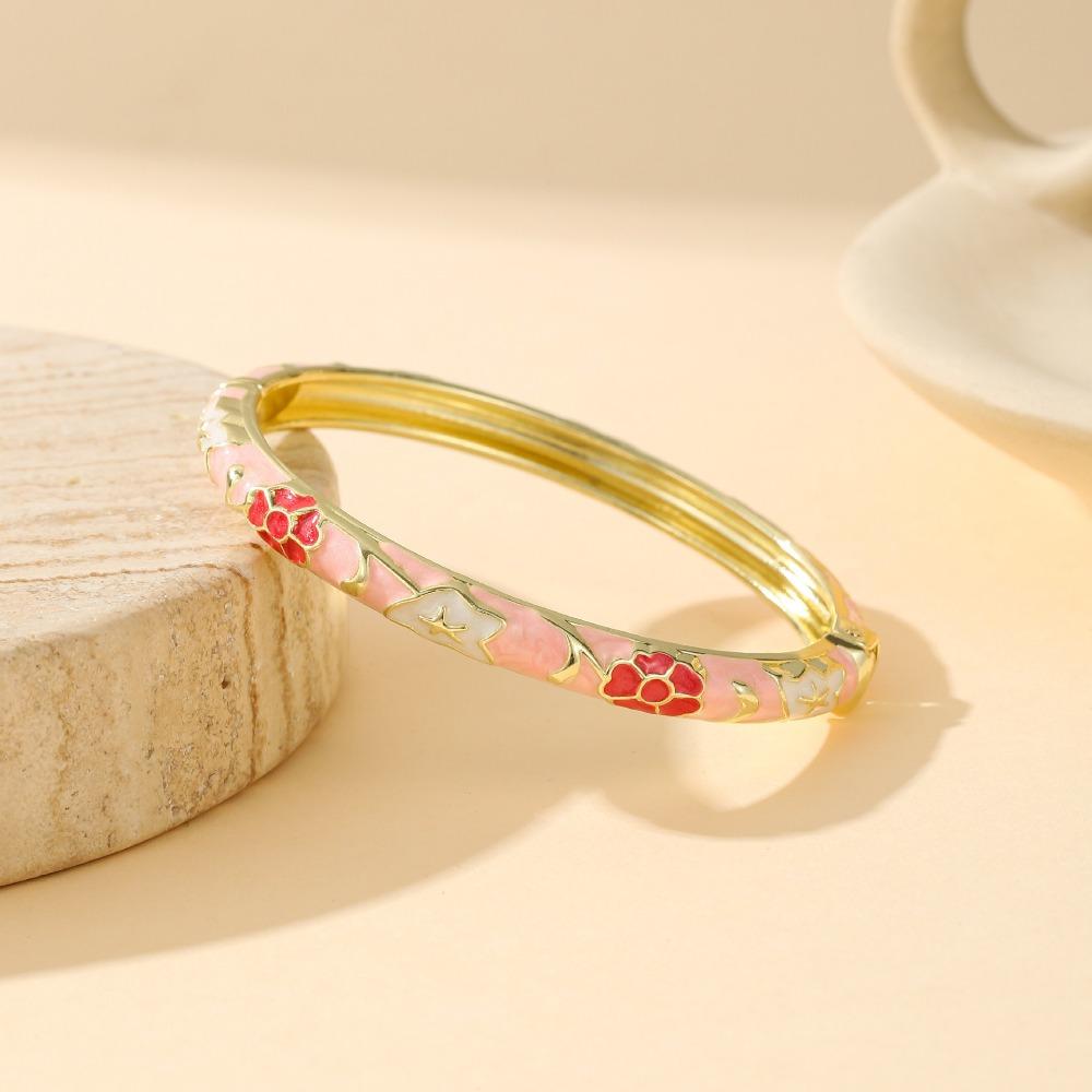 Exquisite Oil Drop Bracelet Zinc Zinc Zinc Alloy Chinese Style Bracelet Floral Bracelet Party Jewelry