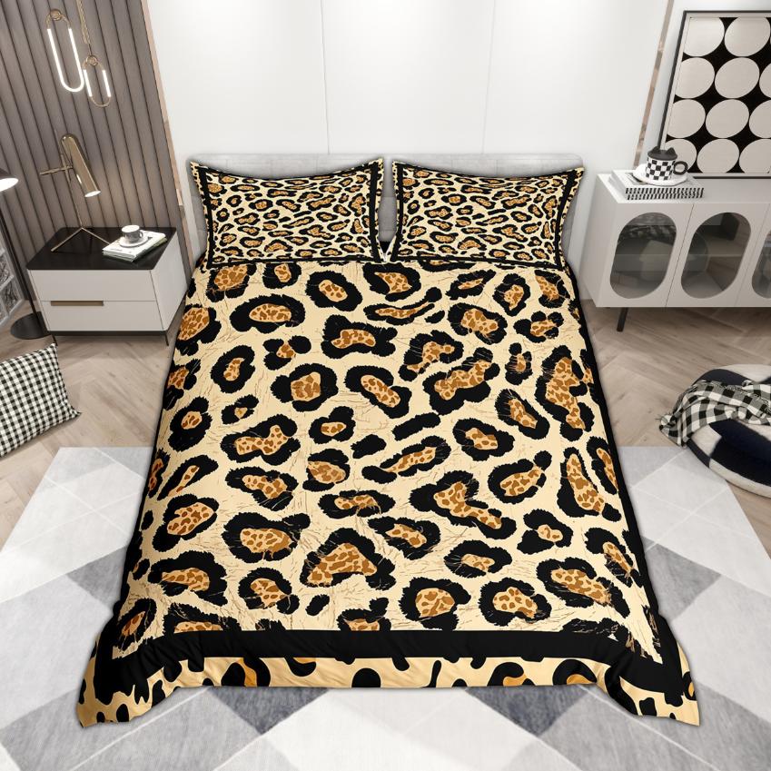 

Comforter Homewish Leopard Print 2Pcs/3Pcs Cheetah Printed Bedding Animal Theme Bed Set Comforter (quilt)-EU Single(135*200cm)3pcs