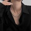 Niszowy design perłowy metalowy splot łańcuszek na obojczyk lekki luksusowy wysokiej klasy zapięcie naszyjnik z temperamentem łańcuszek do swetra