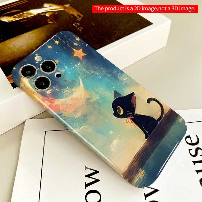 2DFlat Magical Night Sky with Moon and Stars All inclusive film hard iPhone case, compatible with iPhone 18 Pro Max 17 16 15 14 13 12 11