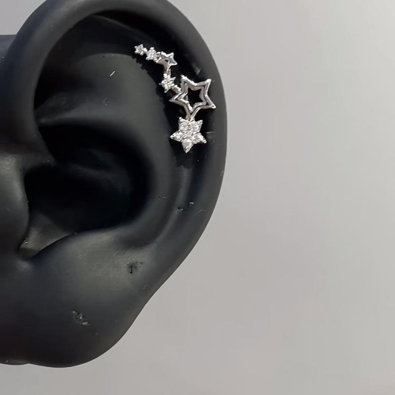 Punk Fashion Titanium Steel Ear Bone Studs: Cool Cochlear Piercing Earrings Collection