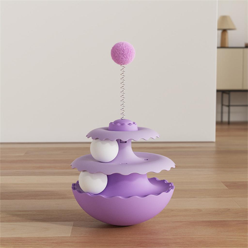 New Cat Wobbler Spinning Toy for Entertainment, Self-amusing Interactive Cat Teaser, Kitten Puzzle Ball Pet Supplies