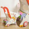 Wooden Infant Pusher Cart Cutout Openings Push Stacking Rings Play for Young
