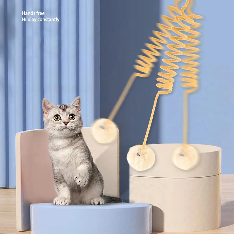 Cat Teaser Cat Toy Plush Ball Pet Spring Rope Scalable Hanging Stretch Kitten Relaxing Interactive Toy Training Pet Supplies