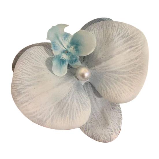 Phalaenopsis Flower Hair Clip Faux Silk Flower Design Hairpin Back Head Hair Claw Lightweight Stylish Accessory