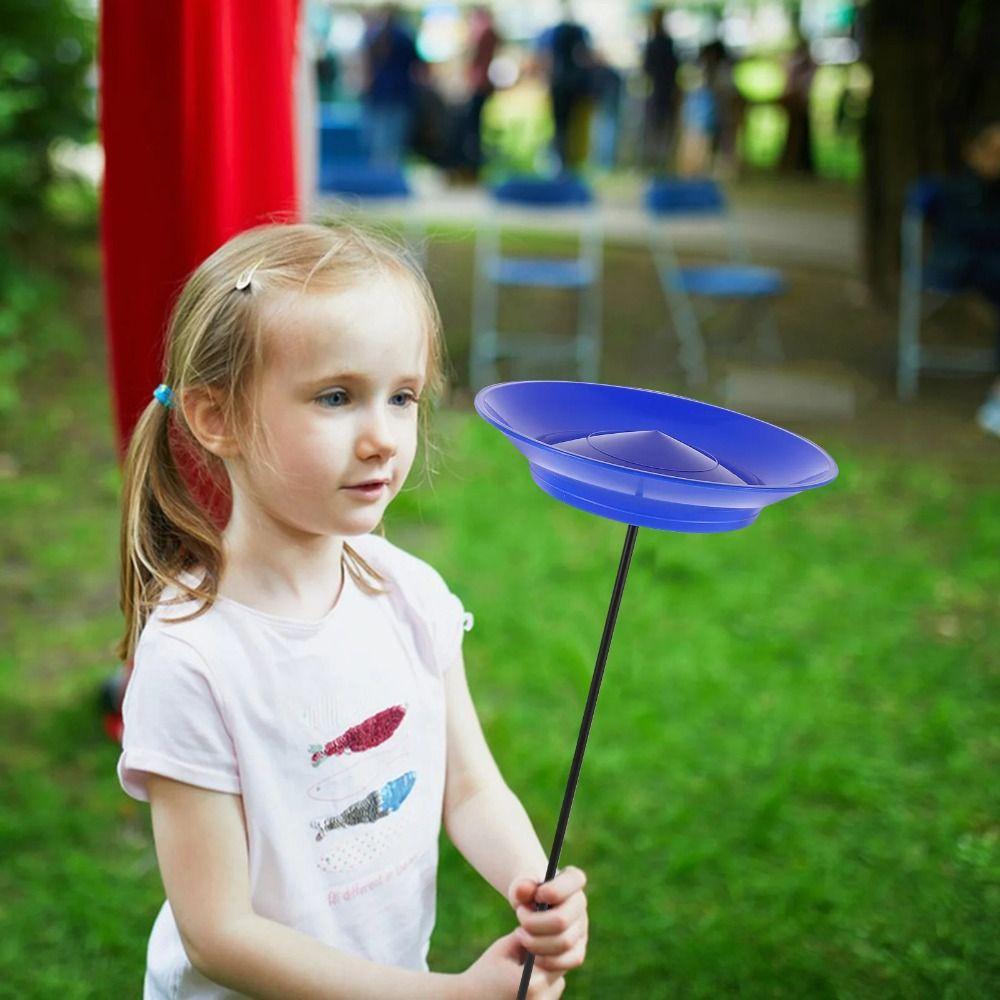 Colorful Juggling Spinning Plates with Sticks Circus Skills Accessories Plastic Spinning Plate Clown Party Supply Playset