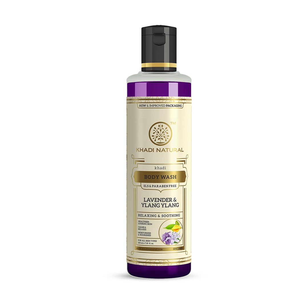 

Khadi Natural Lavender & Ylang Ylang Herbal Body Wash 210ml Pack of 1 | Floral Shower Gel for All Skin Types