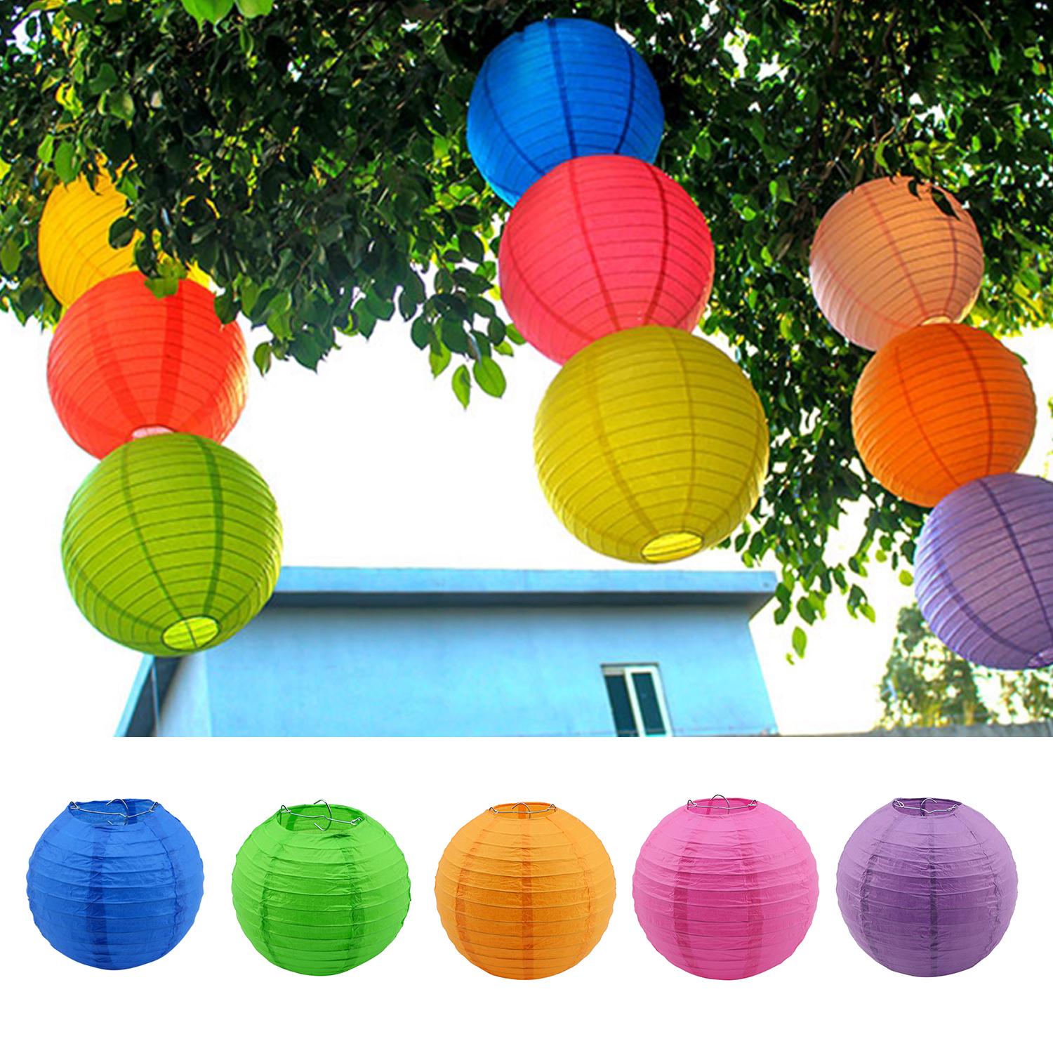 Set Di 16 Lanterne Di Carta Viola Da 25 Cm - Decorazioni Per Feste, Compleanni, Halloween, Matrimoni Boho