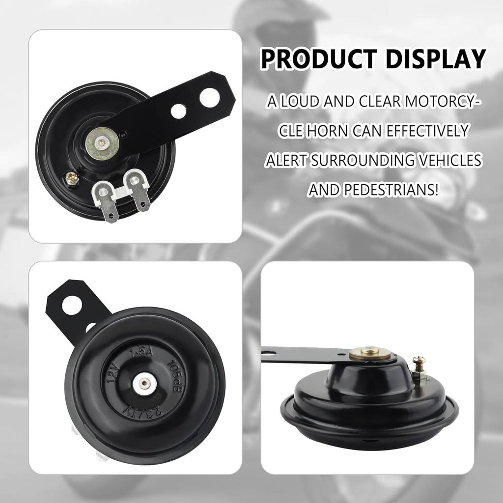 Motorcycle Horn Speaker,12V 105db Super Loud Car Mini Air Horn for Warning Attention,Essential Waterproof Electric Horn Motorcycle Accessories for