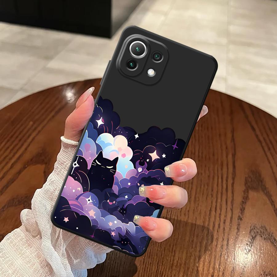 Black Cat Starry Night Case for Xiaomi Mi 11T 10T 12X 11 12 12T Pro 14 13 Lite Funda Phone Cover