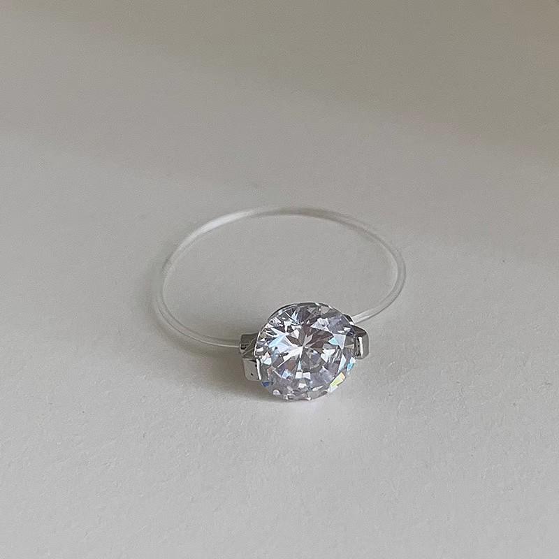 Sterlingsilber Meerjungfrauentränen Moissanit Ring - Leichter Luxus Transparente Linienführung für Damen