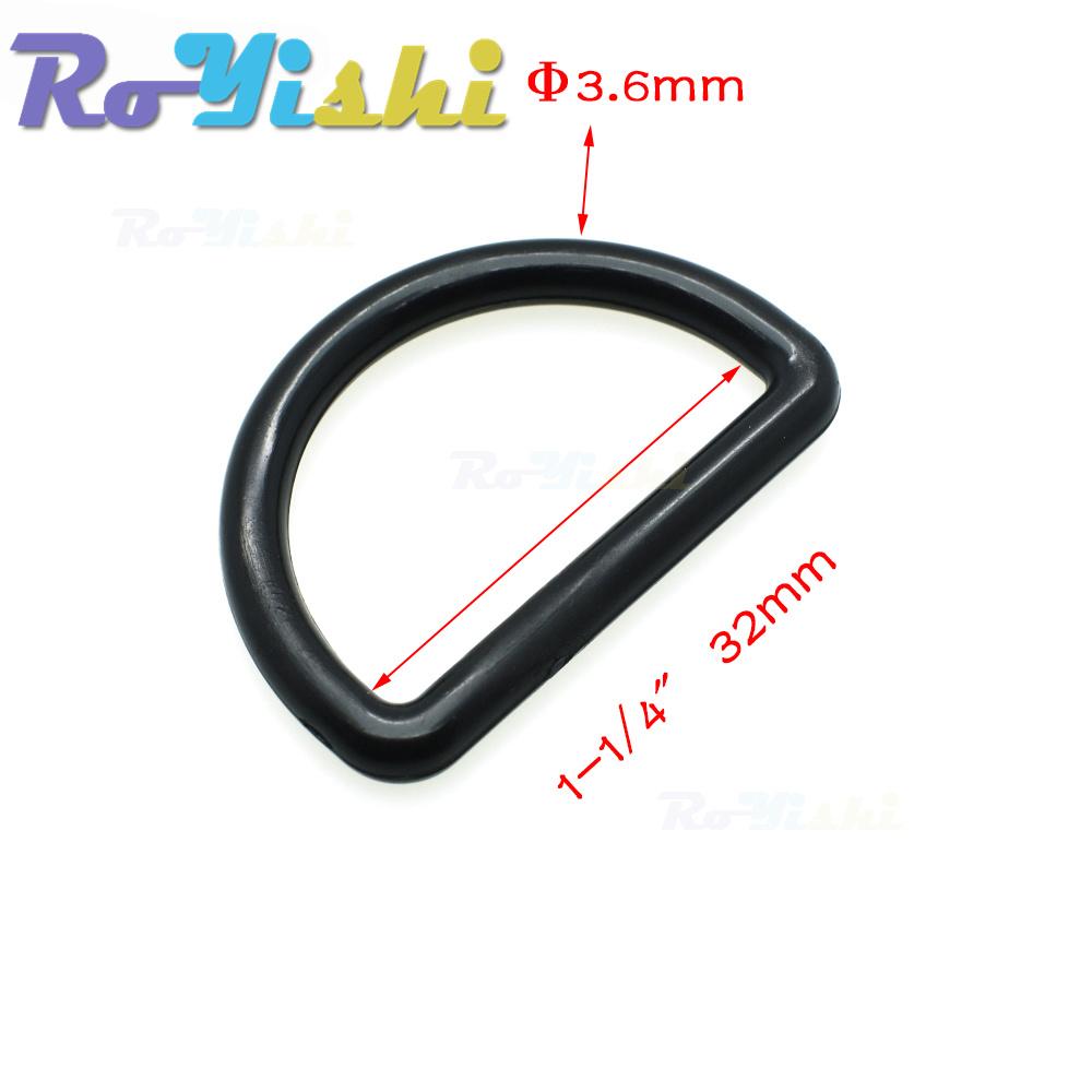 10 Stück/Packung Kunststoff D-Ring Schnallen Gurtbandgröße 10mm 12mm 15mm 20mm 25mm 30mm 38mm 45mm Schwarz